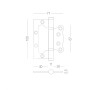 Петля для дверей метелик LINDE 2.5*100*77*11 чорний універсальний