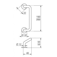 Ручка дверна скоба ABLOY ROUND 131 150 мм хром сатин