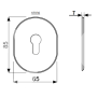 Накладка дверного замка DISEC KT036 DIN OVAL матовий хром