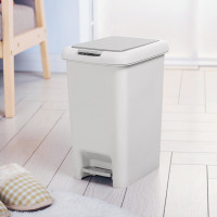 Відро для сміття MVM BIN-01 10L сіре з кришкою та педаллю