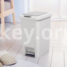 Відро для сміття MVM BIN-01 10L сіре з кришкою та педаллю