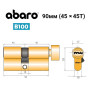 Дверний циліндр ABARO B100 45/45 ключ/вороток 90 мм полірована латунь
