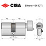 Циліндр дверний CISA ASIX P8 40/40 ключ/вороток 80 мм