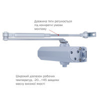 Доводчик дверний RYOBI D 2005 STD з ножицями сірий