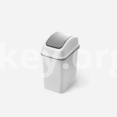 Відро для сміття MVM BIN-12 6L сіре з кришкою
