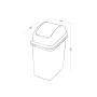 Відро для сміття MVM BIN-12 6L сіре з кришкою