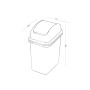 Відро для сміття MVM BIN-12 10L сіре з кришкою