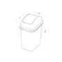Відро для сміття MVM BIN-12 15L сіре з кришкою