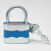 Замок навісний TOKOZ DUPLO 45 2KEY Blue 25мм 5.6мм
