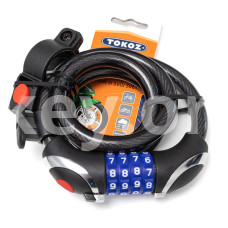 Замок TOKOZ MOTO BLACK із тросом 100 см