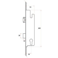 Дверной замок многозапорный FORNAX 35/92 2200мм с роликом